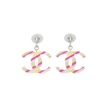 CHANEL 2004 Cc Drop Earrings