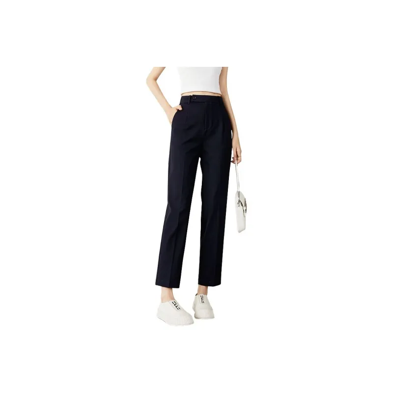 Late White Casual Pants Women's Dark Blue-0