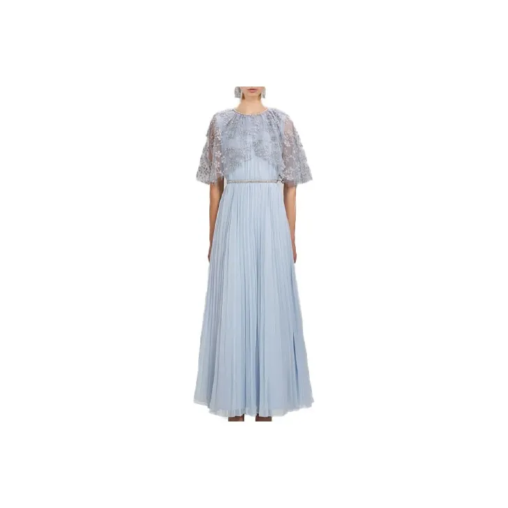 Self-portrait Floral Appliqué Crystal Gown-0