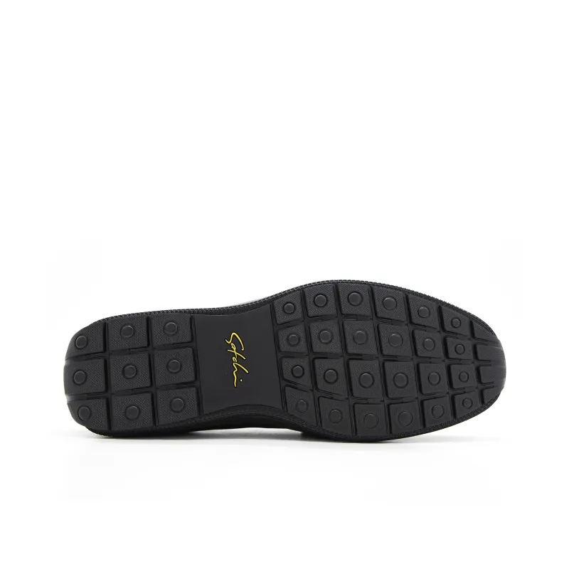 Satchi Loafers, Slip on Men's Black-6