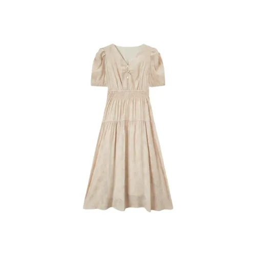EICHITOO SS24 Short Sleeved Dresses Women's Khaki