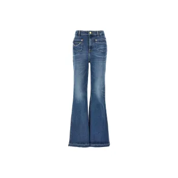 GANNI Gucci Logo Patch Flared Jeans