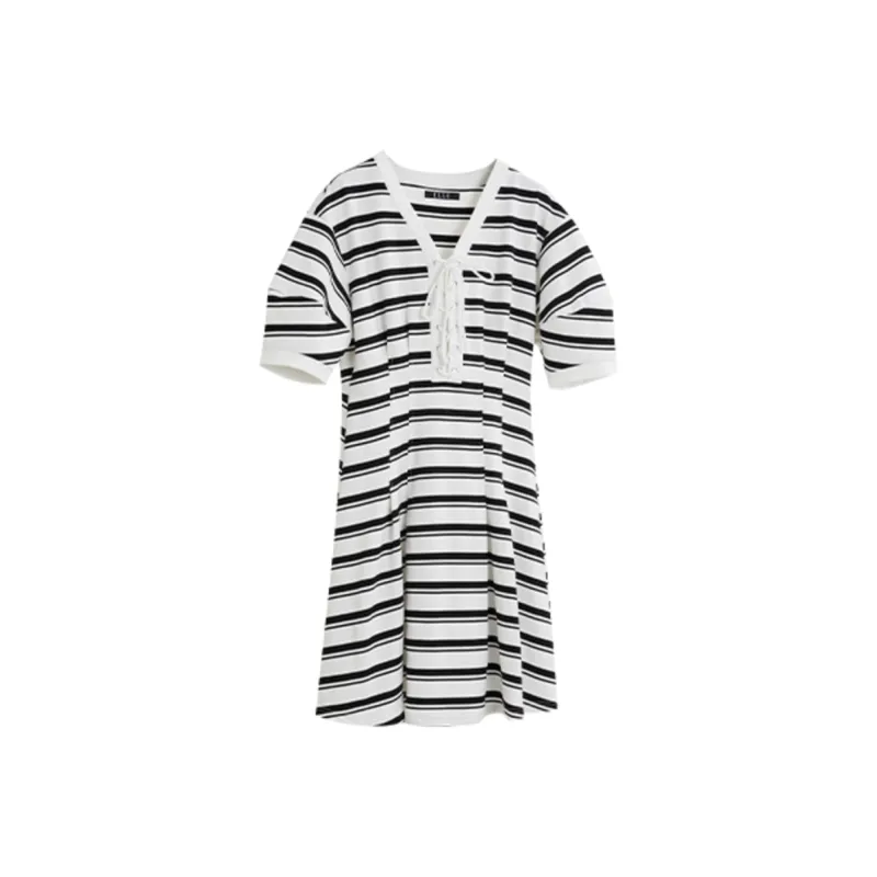 ELLE Short Sleeved Dress Women's Black-2