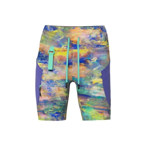 Lululemon Casual Shorts Women's Abstract Oil Paint Multicolor
