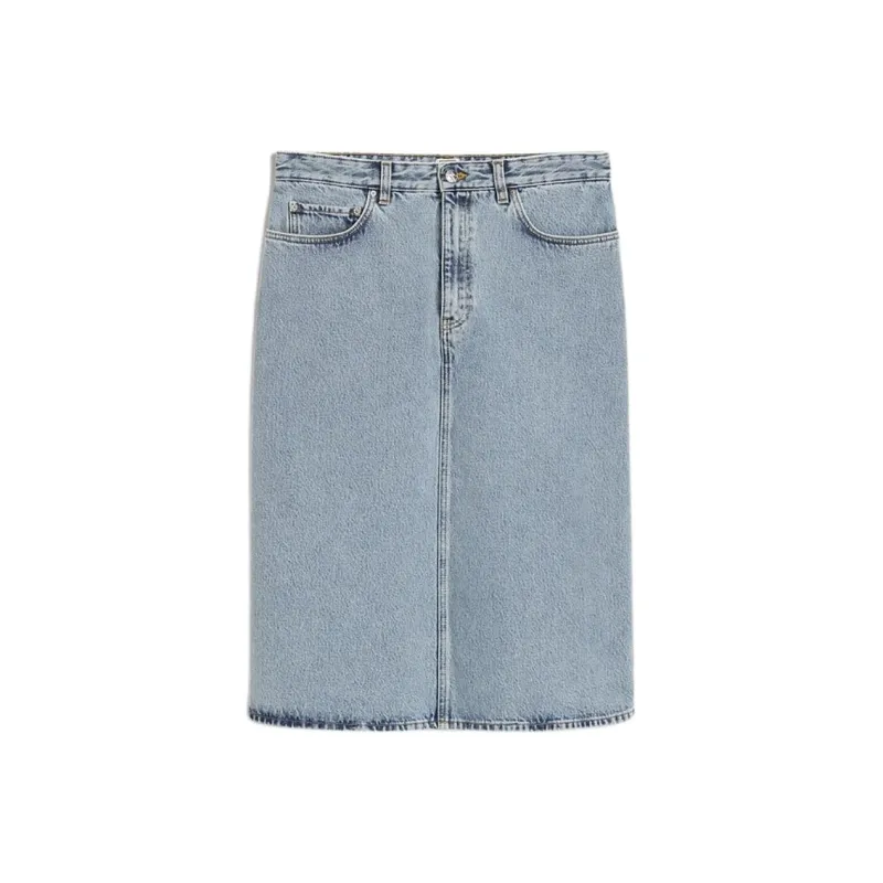 TOTEME Mid Rise Denim Midi Skirt-0