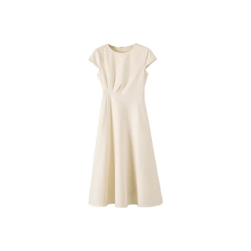 Mapping Short-Sleeved Dresses Women's Apricot