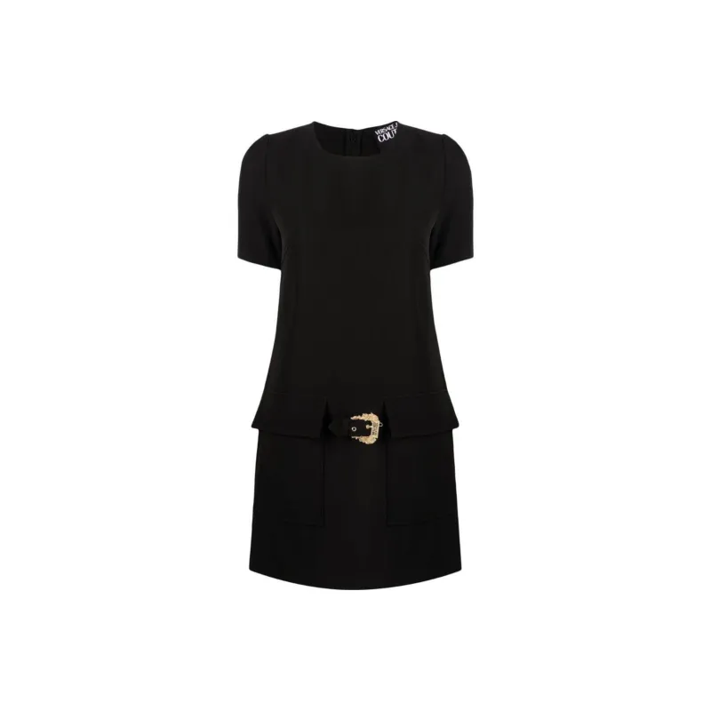 VERSACE JEANS COUTURE Short Sleeved Dress Women's Black-0
