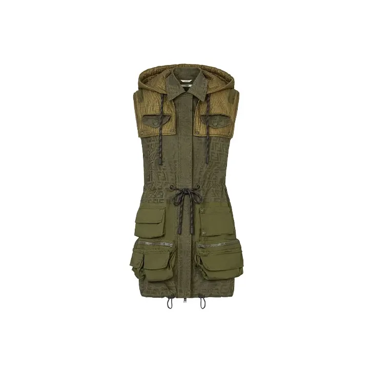 FENDI Sleeveless Dresses Women's Green-0