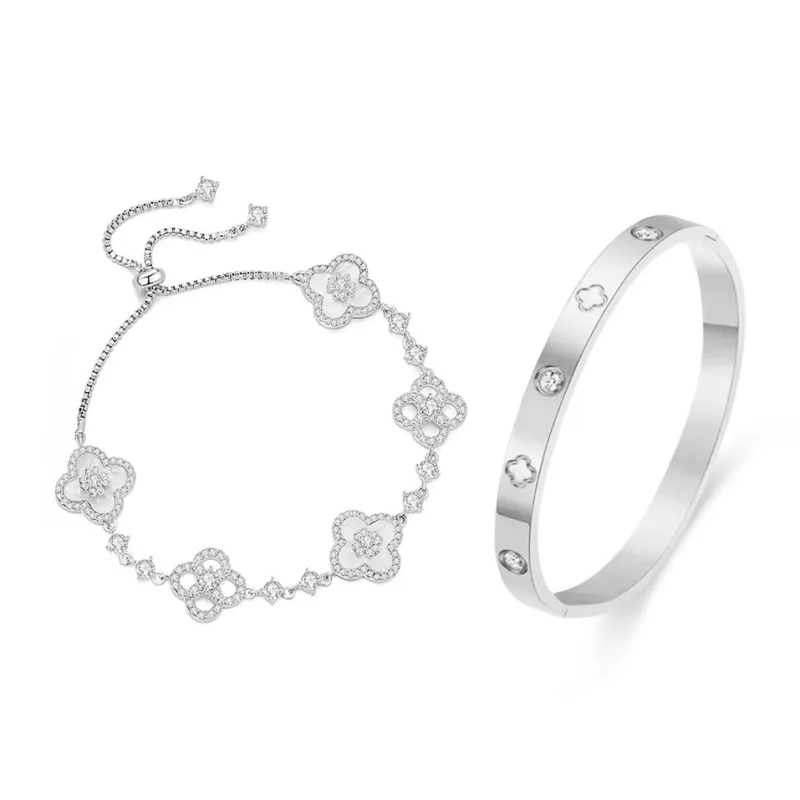 LUYUO Baby's Breath Princess On The Run, Double Layer Layering Adjustable Gift Box Set Bracelet Women's-2