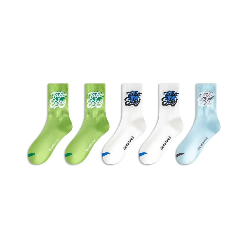 Taste The Color Mid Calf Socks Unisex 5 Pack-5