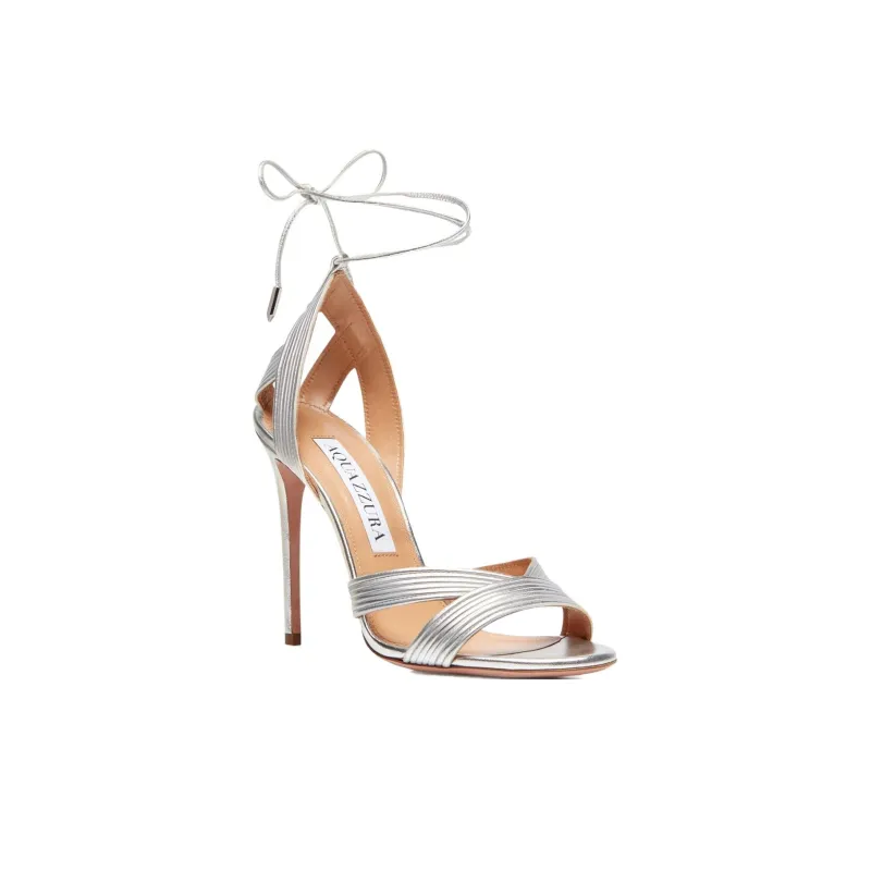 AQUAZZURA Ari One Strap Sandals 10.5cm Women's Silver-2