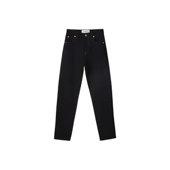 LOEWE Women's Anagram Pocket Tapered Denim Jeans Black