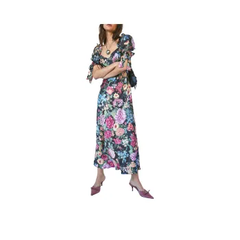 FREE PEOPLE Selkie The Poet Printed Slip Dress Short-Sleeved Dresses Women's Puck/Ice Hockey