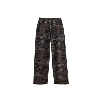 Vans Sirelle 5 Casual Pants Women's Black Gray Camouflage