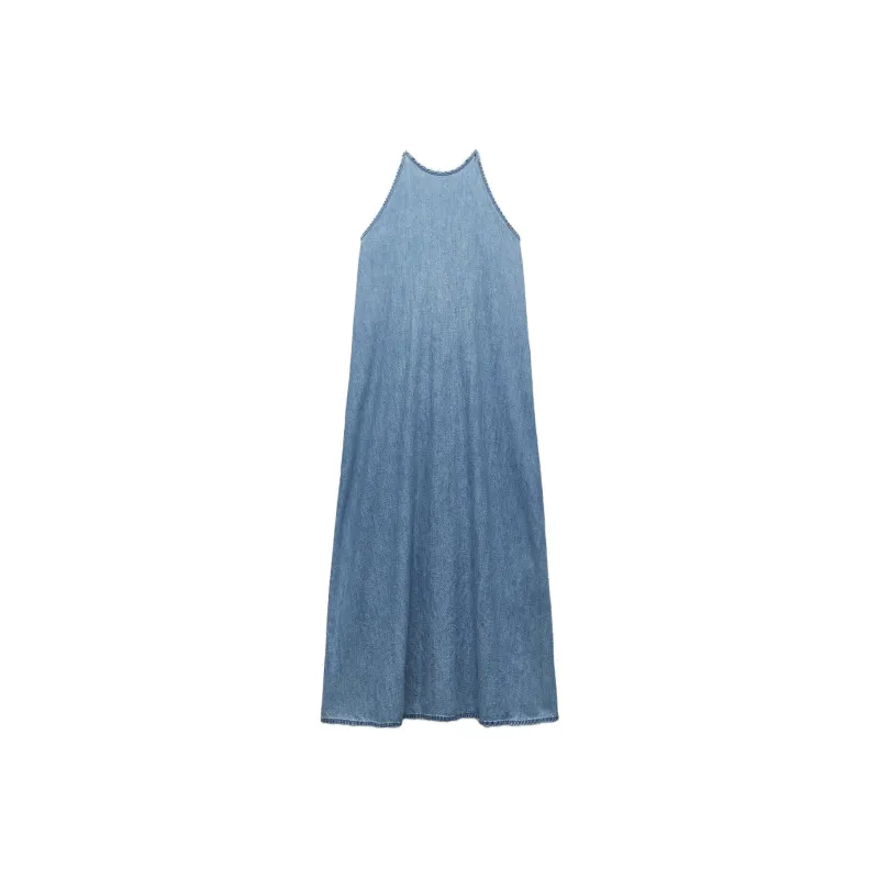 ZARA Sleeveless Dresses Women's Blue-0