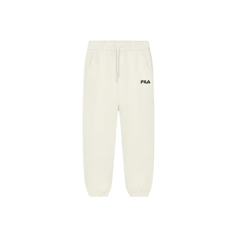 FILA Knitted Sweatpants Women's Milk Salt White-0