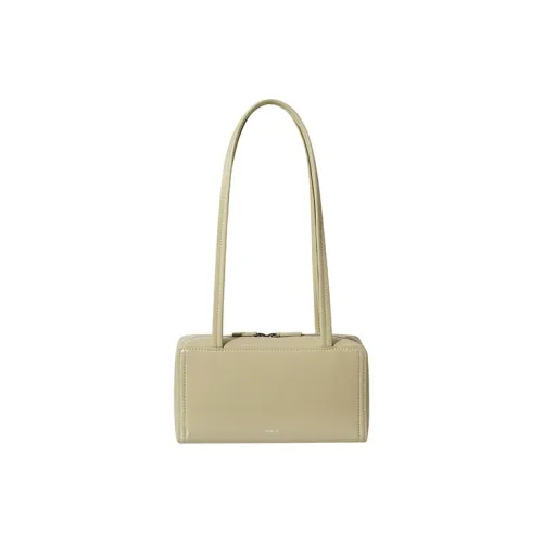 Stand Oil Artificial Leather Mailbox Bag, Handbag, Shoulder Bag Women's Fruit Green/Mocha Wiring/Sand