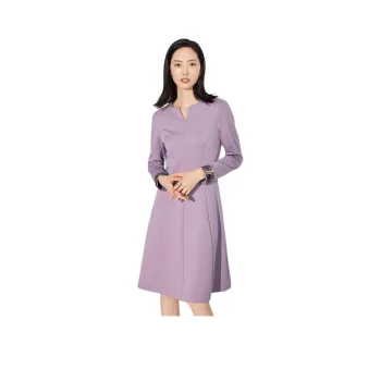 BBLLUUEE Long Sleeved Dress Women's Fragrant Purple