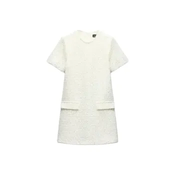 ZARA Short-Sleeved Dresses Women's White