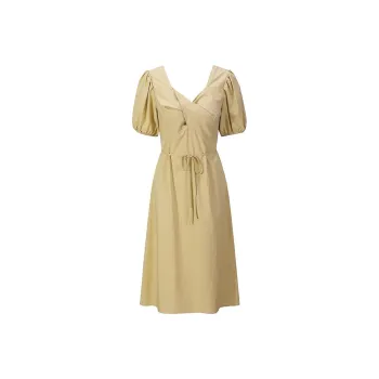 Cubic Slip Dresses Women's Mustard Yellow