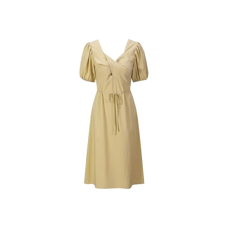 Cubic Slip Dresses Women's Mustard Yellow-0