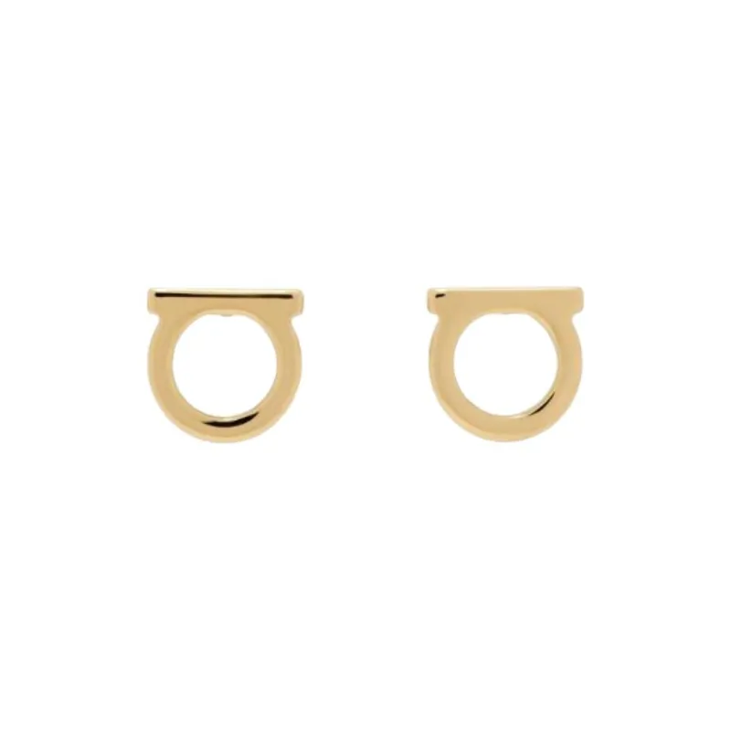 FERRAGAMO Brass Stud Earrings Women's Gold-0