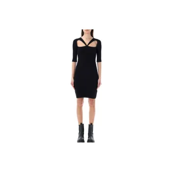 GANNI Short Sleeved Dresses Women's Black