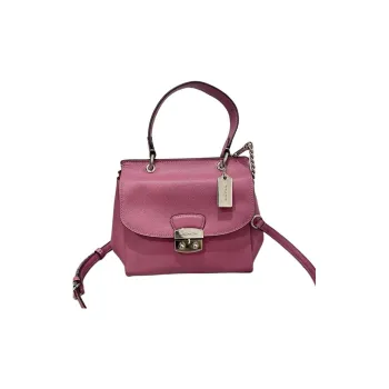 COACH Avary Leather Messenger Bag, Portable One Shoulder, Crossbody, Horseshoe Bag Small Size Women's Tulip