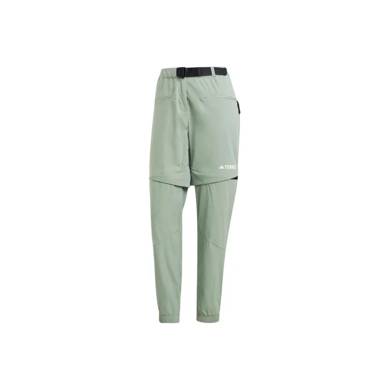 Adidas Terrex Utilitas Hiking Zip-Off Tracksuit Bottoms Woven Sweatpants Women's Green-0