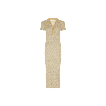 Valentino Short Sleeved Dress Women's Gold