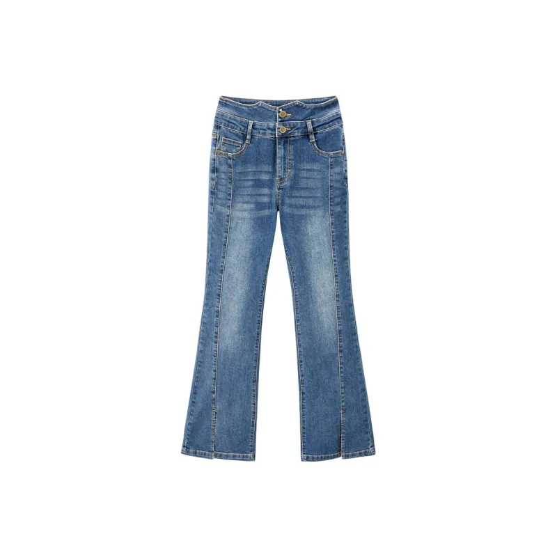 LEDIN Jeans Women's Faded Denim Blue-0