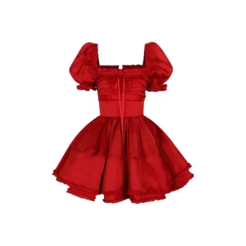Selkie Collection FW24 Short Sleeved Dresses Women's MARILYN RED Lotus Red