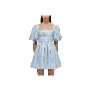 Self portrait Short Sleeved Dresses Women's Blue