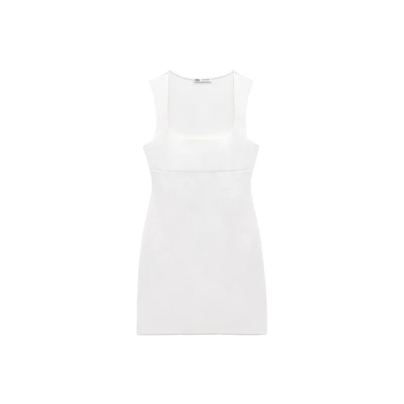 ZARA Sleeveless Dresses Women's White-0
