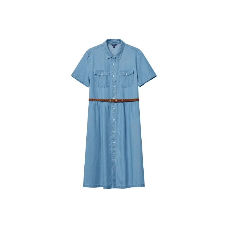 NAUTICA SS24 Short Sleeved Dress Women's Denim Washed Blue-0