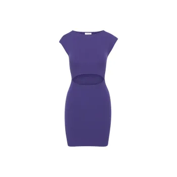 ARITZIA Wilfred Free Cut-Out Knit Mini Dress Short-Sleeved Dresses Women's Deep Violet