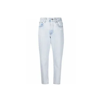 OFF WHITE Diag Straight Leg 5 Pocket Jeans Light Lbue White