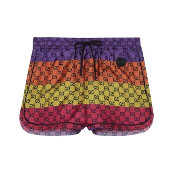 GUCCI Silk Striped Shorts Multi
