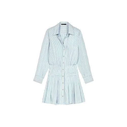 Maje Striped Poplin Shirt Dress