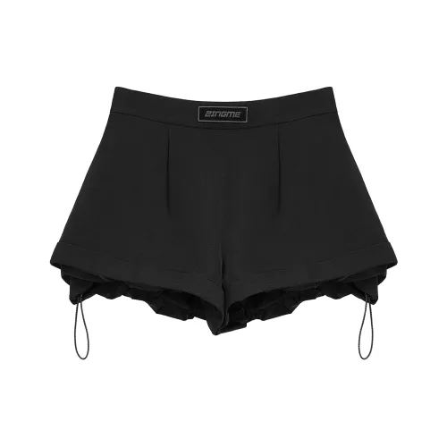 ZINGME 블랙 여성 캐주얼 반바지