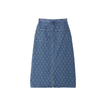 SETIROM Denim Long Skirt Women's Blue