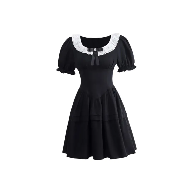 SKYA Short Sleeved Dress Women's Black-0
