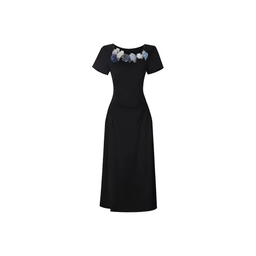 Incolore Short Sleeved Dresses Women's Black