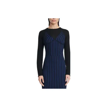 DION LEE Two Toned Knitted Corset Dress