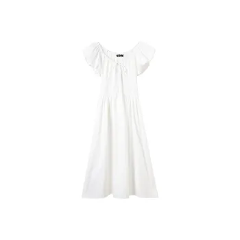 Adeworn Short Sleeved Dress Women's White