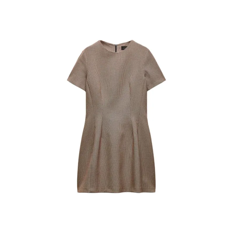 ZARA ZW Series Short Sleeved Dress Women's Toffee-0