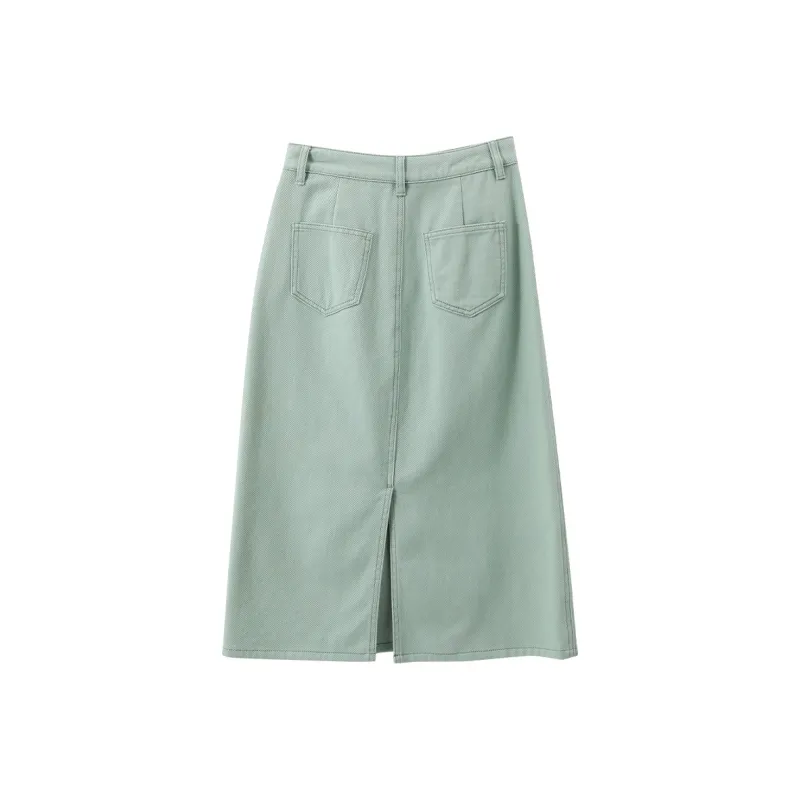XIANGYING Denim Long Skirts Women's-9
