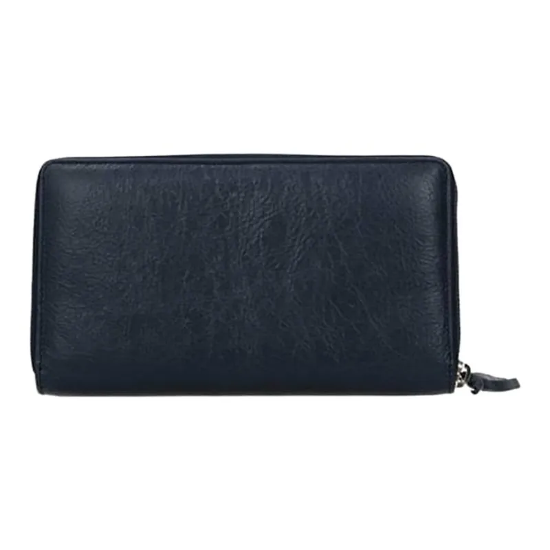 Balenciaga Lambskin Wallet Regular Women's Dark Blue-3