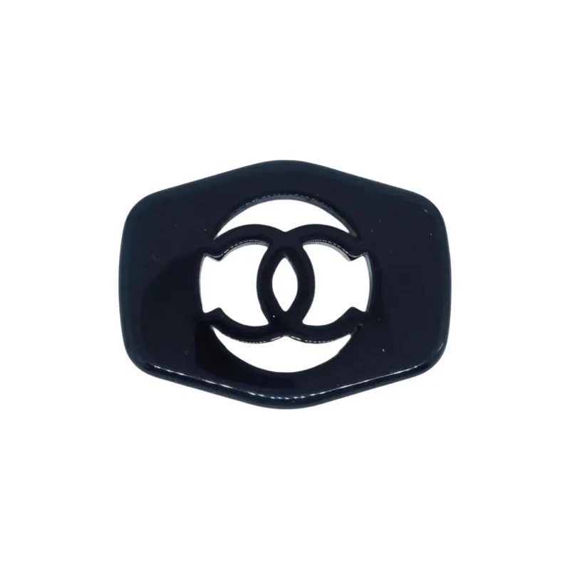 CHANEL Acrylic Brooches Women's Black-0