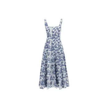 Staud Wells Floral Print Sleeveless Midi Dress